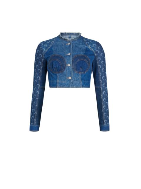 Marine Serre Regenerated Denim Cropped Jacket