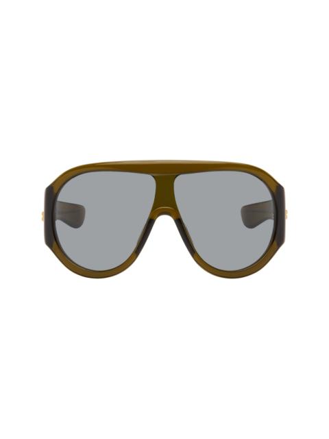 Bottega Veneta Khaki Scudo Shield Sunglasses