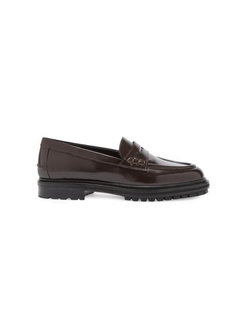 Aeyde Leon Leather Loafers brown