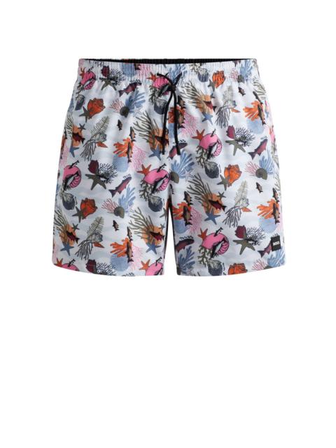 BOSS FULLY LINED SWIM SHORTS WITH SEASONAL PRINT