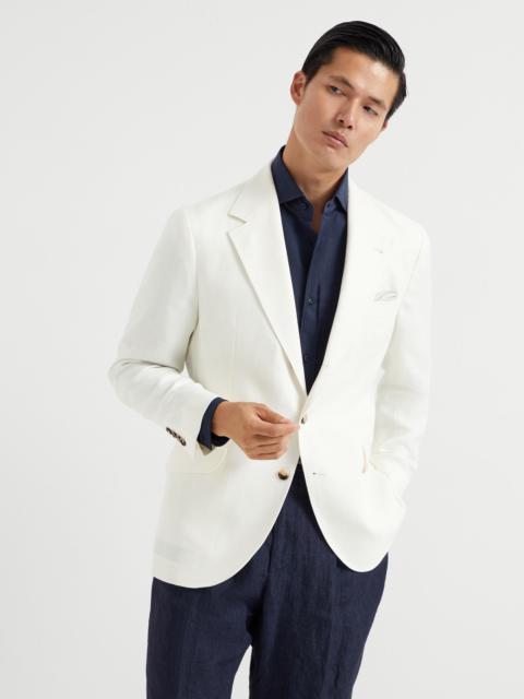 Brunello Cucinelli Linen, wool and silk diagonal deconstructed Cavallo blazer
