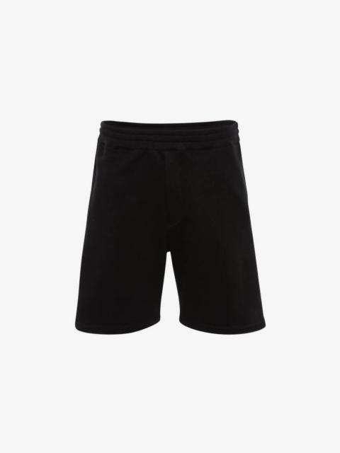Alexander McQueen Selvedge Logo Tape Detail Shorts in Black