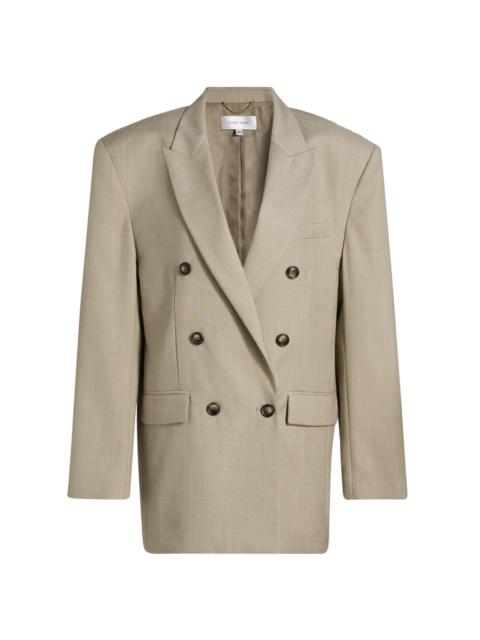 RONNY KOBO Women's 1988 Double-Breasted Wool-Blend Blazer - Crosshatch Taupe