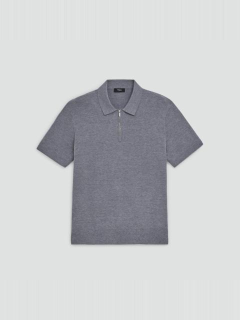 Theory Quarter-Zip Polo Shirt in Light Bilen
