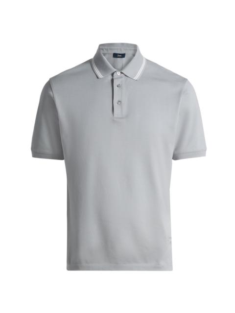 Herno Men's Knit Cotton Polo Shirt - Pearl Grey