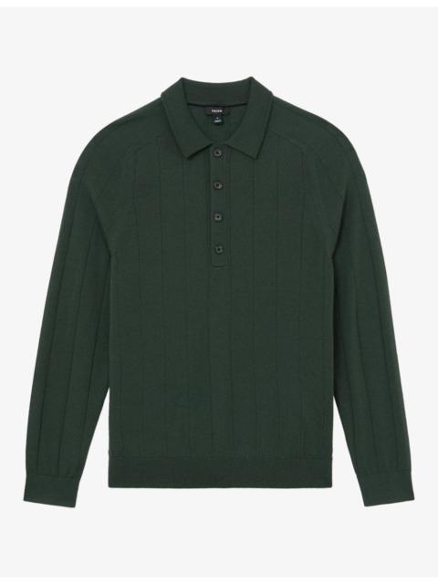 REISS Greyson Long-Sleeved Wool Polo Jumper