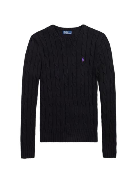 Polo Ralph Lauren Women's Julianna Cable-Knit Pima Cotton Sweater - Polo Black