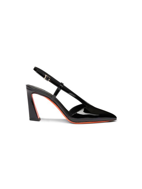 Women's black patent leather high-heel Victoria pump