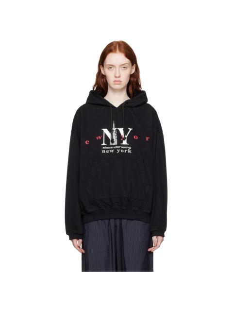 Alexander Wang Black Printed Denim Hoodie