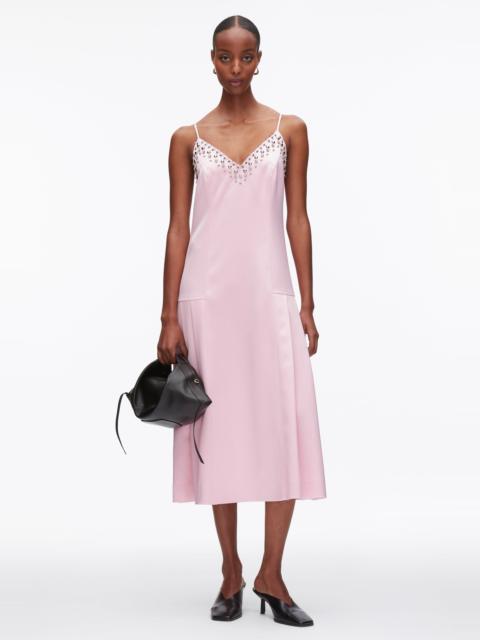 3.1 Phillip Lim Studded Satin Pleated Cami Midi Dress
