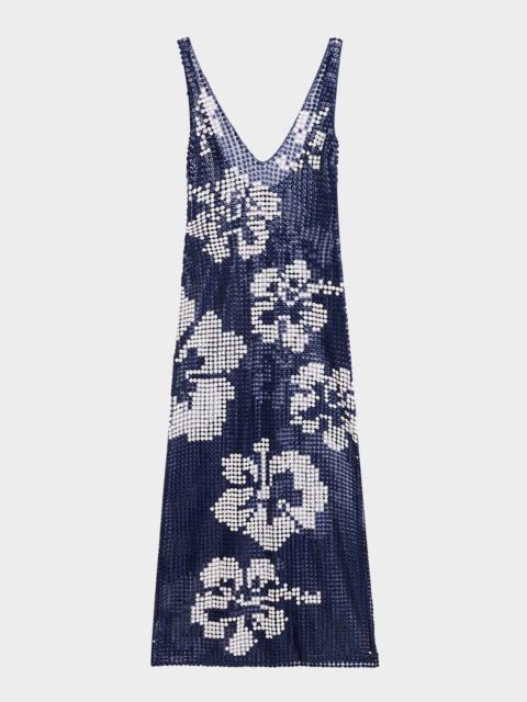 Wynn Hamlyn Hibiscus Button Gown