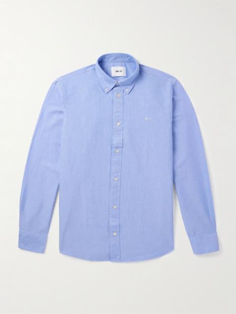 NN07 Colby 5910 Button-Down Collar Organic Cotton Oxford Shirt Blue