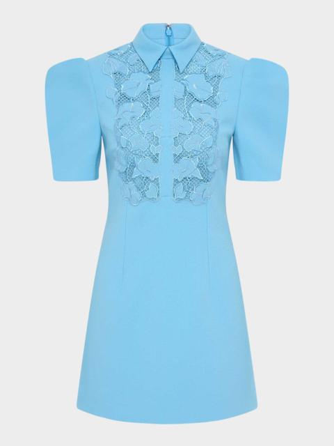 REBECCA VALLANCE Skye Puff-Sleeve Embroidered Lace Mini Dress