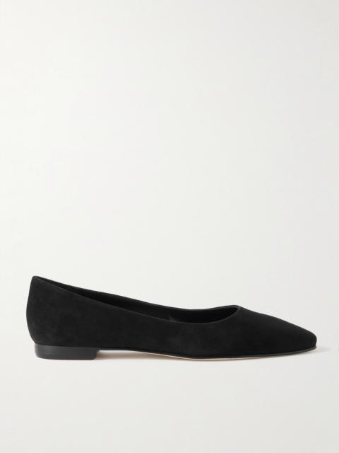 Manolo Blahnik Gelista Suede Ballet Flats