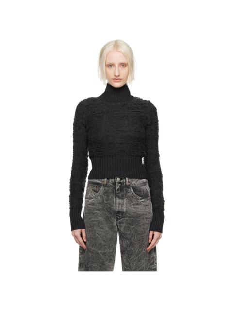 MM6 Maison Margiela Gray Laddered Turtleneck