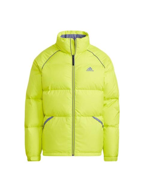 adidas Terrex Super Puffy JKT Outdoor Sports Stay Warm Stand Collar Down Jacket Green Yellow H20752