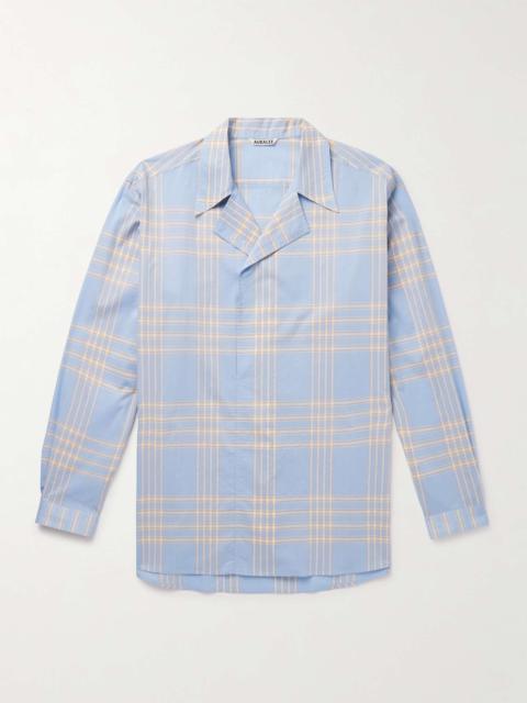 Camp-Collar Checked Cotton Shirt