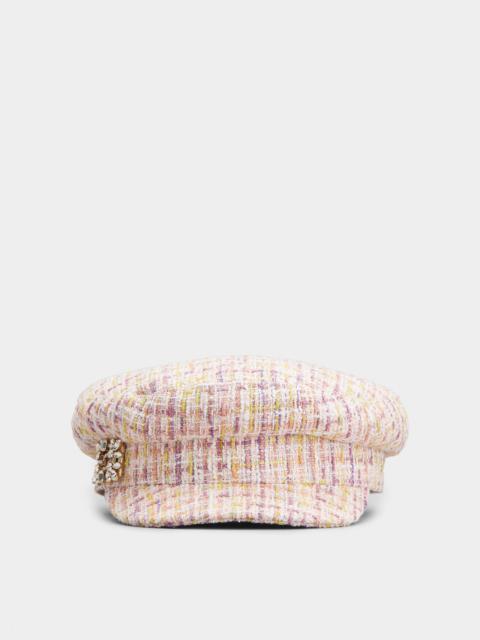 Roger Vivier Broche Vivier Buckle Sailor Cap in Bouclé Fabric