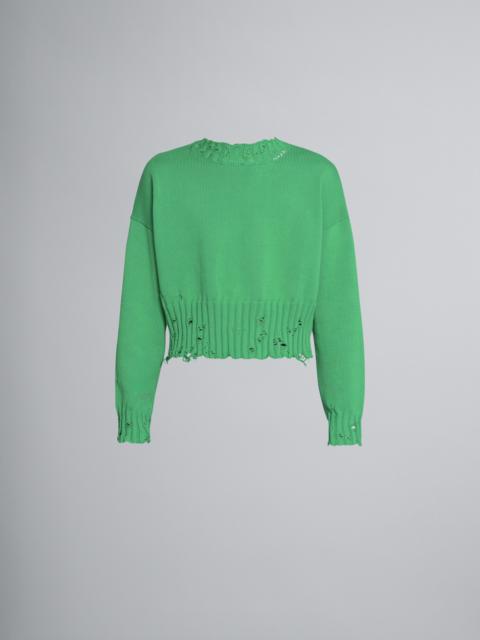 Marni GREEN COTTON CREWNECK SWEATER