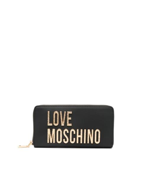 Moschino logo-plaque zip-around wallet
