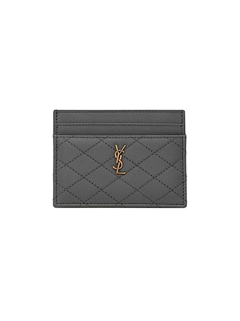 gaby flap card case in quilted lambskin