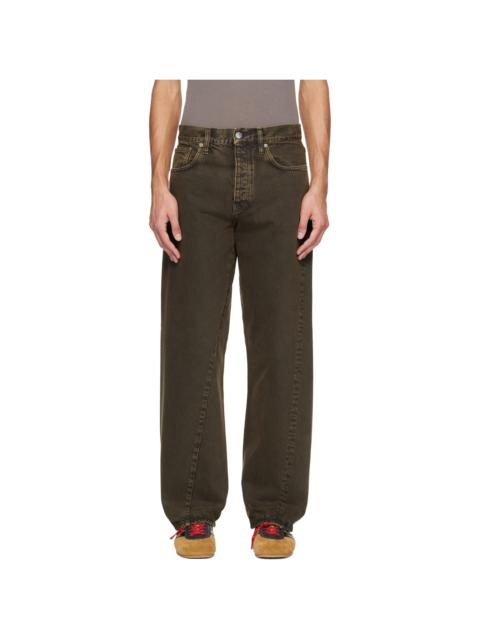 SUNFLOWER Brown Wide Twist Jeans