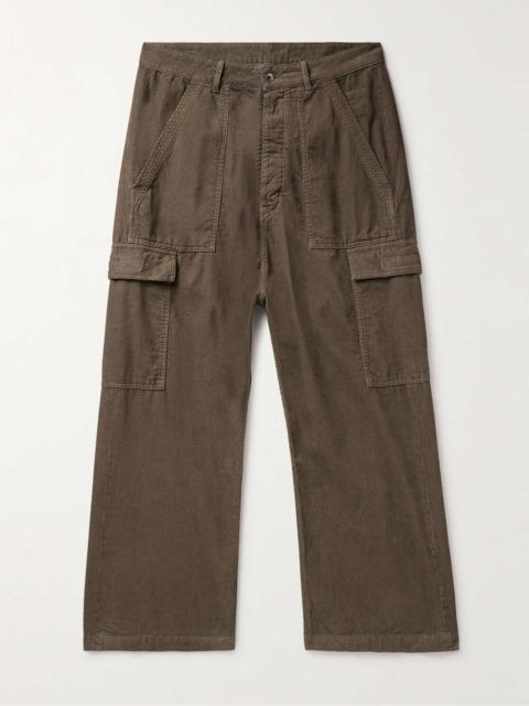Rick Owens DRKSHDW Wide-Leg Cotton-Corduroy Cargo Trousers