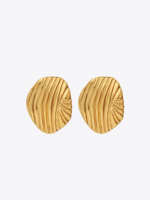 SAINT LAURENT oversized groove earrings in metal