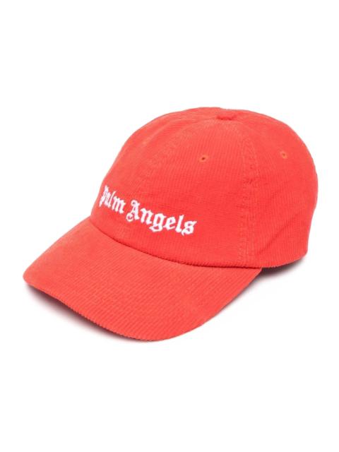 Palm Angels Palm Angels Corduroy Embroidered Logo Cap Red White