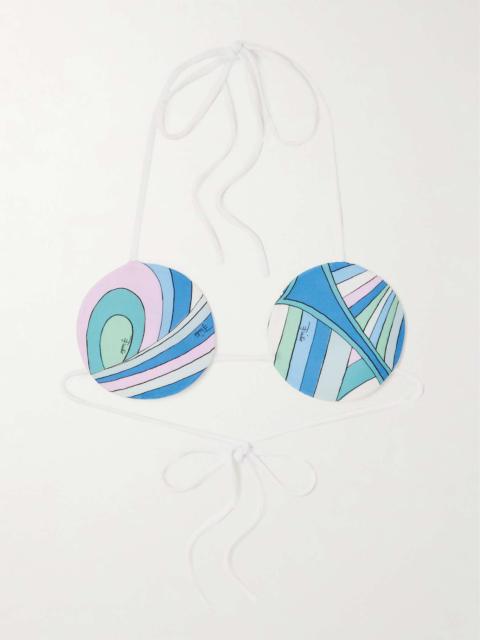 Printed bikini top