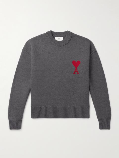 AMI Paris ADC Logo-Intarsia Virgin Wool Sweater
