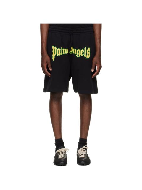 Palm Angels Black Outline Logo Sweat Shorts