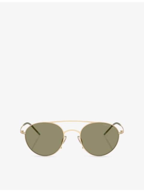 GIORGIO ARMANI AR6169 Round-Frame Metal Sunglasses
