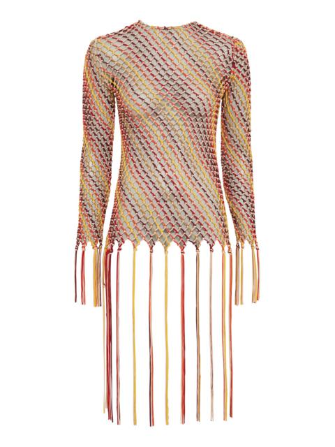 GABRIELA HEARST Macaria Fringe Macrame Top in Multi Silk