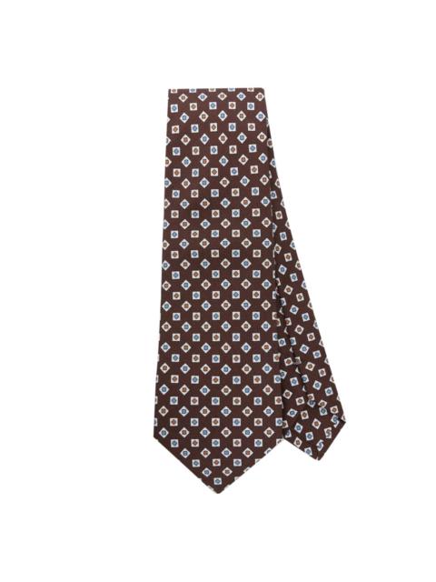 Canali patterned-jacquard silk tie