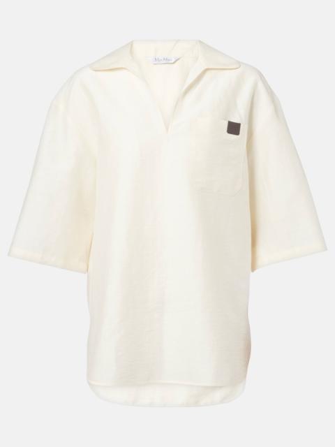 Max Mara Osiride linen and silk-blend polo shirt