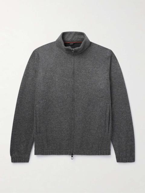 Cashmere-Blend Zip-Up Sweater