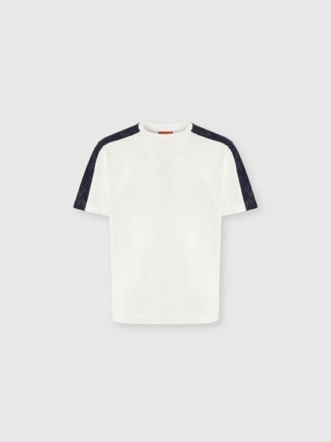 Missoni Cotton crewneck T-shirt with chevron insert