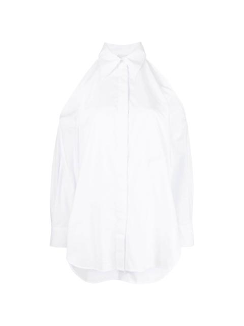 cold-shoulder cotton shirt
