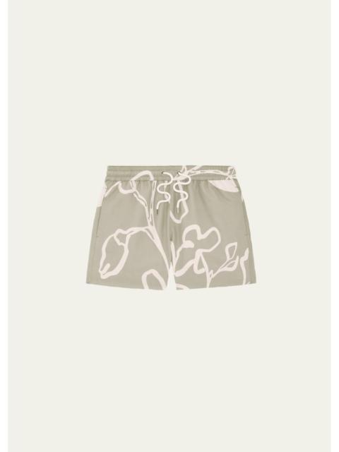 FRESCOBOL CARIOCA Men's Maxi-Foliage Print Nylon Swim Trunks
