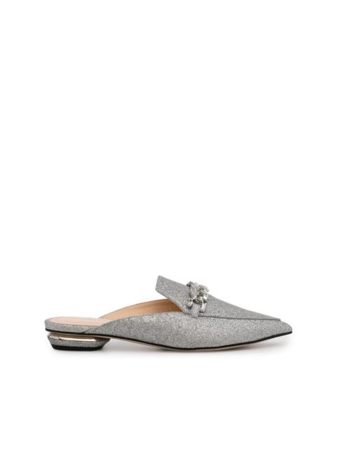 $495 NICHOLAS KIRKWOOD Shoes 'BEYA' Flats 37.5 Gray Leather  Womens Size 7.5