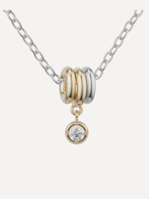 Spinelli Kilcollin Mized Metal Vesta Round Diamond Necklace