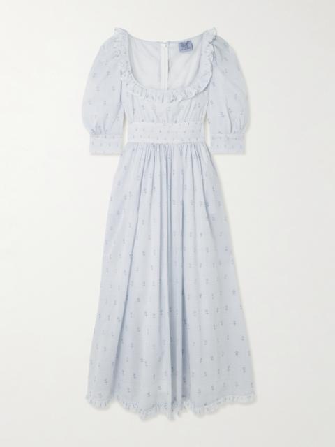 Thierry Colson Yolande Ruffled Floral-print Cotton-voile Midi Dress