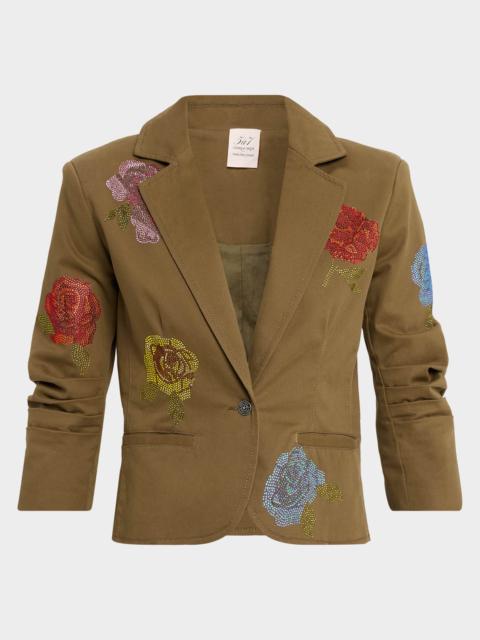 Cinq à Sept Cropped Heatset Roses Blazer