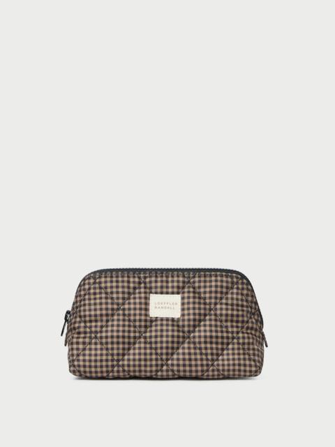 LOEFFLER RANDALL Georgette Brown/Black Check Mini Cosmetic Pouch