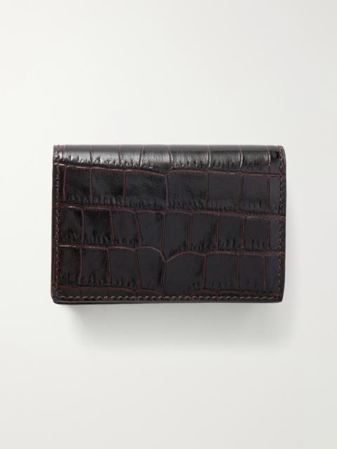 Smythson Mara Croc-effect Leather Wallet