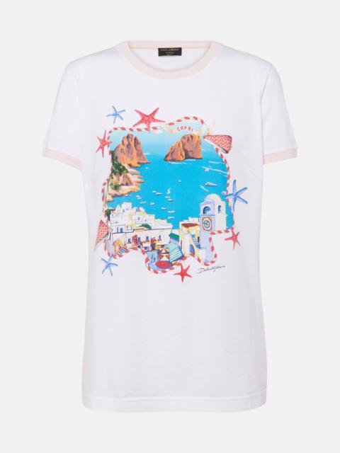 Dolce & Gabbana Capri printed cotton jersey T-shirt