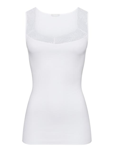 HANRO Cotton Delight Lace Trim Cotton Tank Top