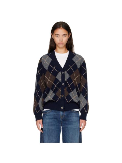 &DAUGHTER Navy & Gray Ava Argyle Cardigan