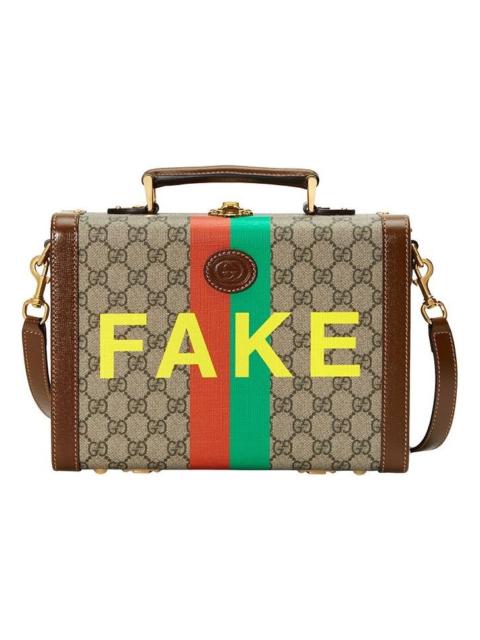 GUCCI 'Fake/Not' print beauty case